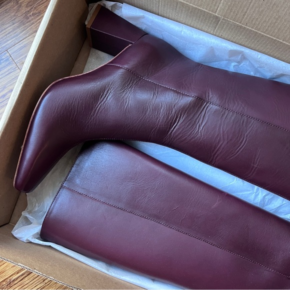 Reformation River knee high boots in ruby  Sz 7.5 new in box - Picture 7 of 16